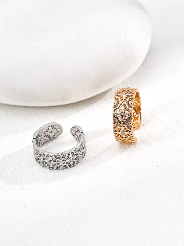 Vintage S925 Sterling Silver Zircon Ring with 18K Gold Plated Option