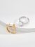 18K gold plated sterling silver pearl ring - adjustable size, classic elegance