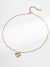 Vintage Heart Zircon Sterling Silver Pendant Necklace in Antique Gold