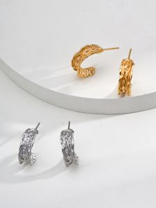Vintage Sterling Silver Earrings in Antique Gold and Platinum