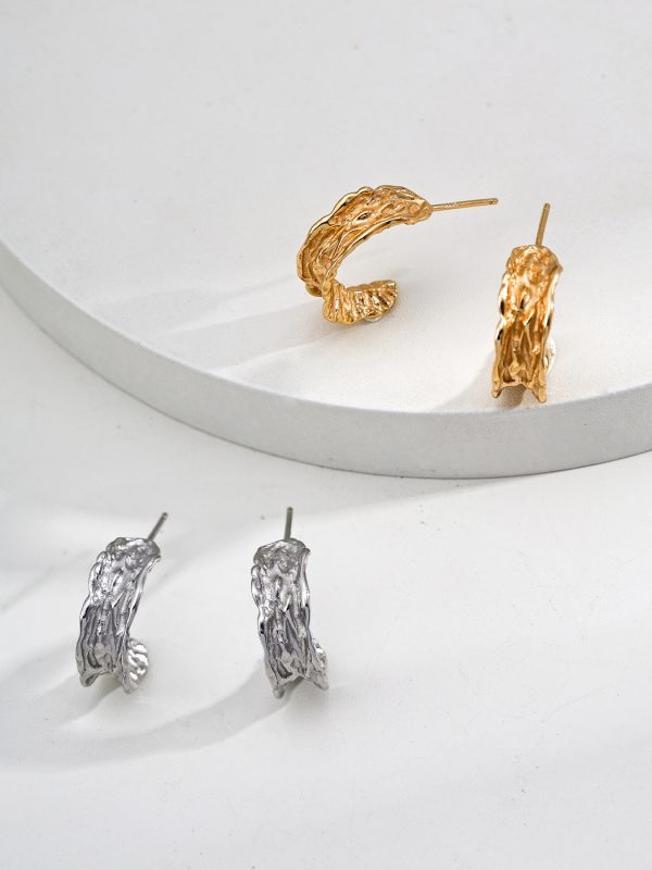 Vintage Sterling Silver Earrings in Antique Gold and Platinum