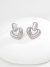 S925 Silver Heart-Shaped Zircon Earrings – Vintage Gold and Platinum, 1.8cm