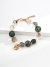 S925 Silver Vintage Bracelet with Green and Color Phantom Quartz and Pearls