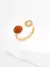vintage red stone ring gold adjustable sterling silver open band