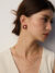 Red Enamel Mother of Pearl Earrings S925 18K Gold - Image 2