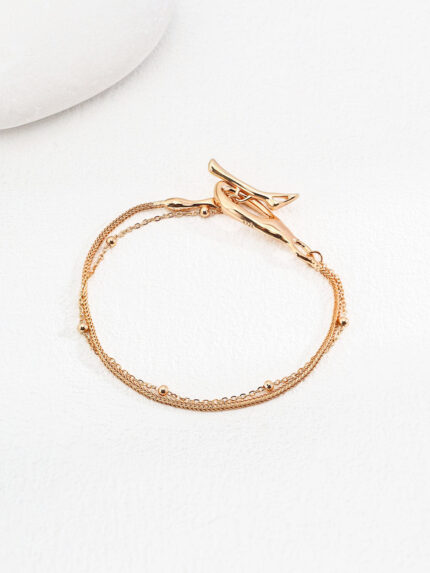 S925 18K Gold Layered Chain Bracelet