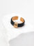 Vintage Black Enamel 18K Gold Adjustable Ring - Image 3