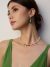 Minimalist Abstract Green Resin Drop Earrings - Image 4
