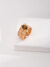 Textured Wide Band Tiger’s Eye Ring – 18K Gold Plated S925 Silver