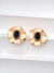 Regal Bloom S925 Sterling Silver Black Onyx Earrings