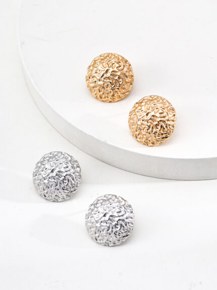 Aurora Texture S925 Sterling Silver Vintage Earrings