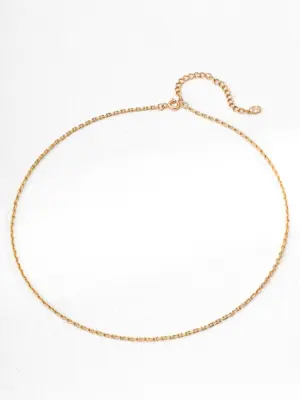 S925 sterling silver 18K gold chain necklace adjustable design with 40cm base and 6cm extender