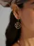 S925 18K Gold Vintage Abacus Stone Hoop Earrings with Gem Accents - Image 2