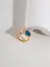 Morandi Dual Enamel Adjustable 18K Gold Plated Silver Ring - Image 3