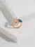 Morandi Dual Enamel Adjustable 18K Gold Plated Silver Ring - Image 4