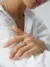 Irregular Baguette Zircon Adjustable 18K Gold Plated Silver Ring - Image 2