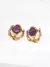Amethyst Bloom Studs earrings in S925 silver with vintage gold and natural amethyst