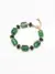 Emerald Grove Bracelet S925 Sterling Silver with Green Resin Stones