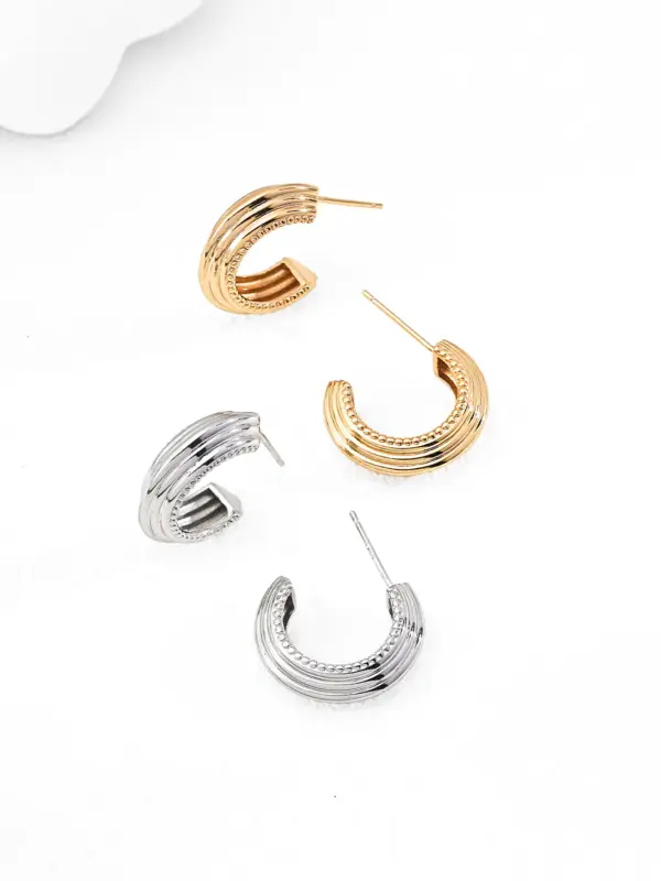 Empower Hoops S925 Sterling Silver Earrings with Modern Minimalist Design