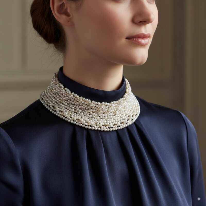 pearl collar necklace vintage style