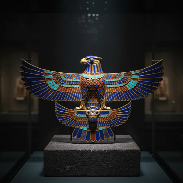 Ancient Egyptian jewelry featuring lapis lazuli and gold inlays.